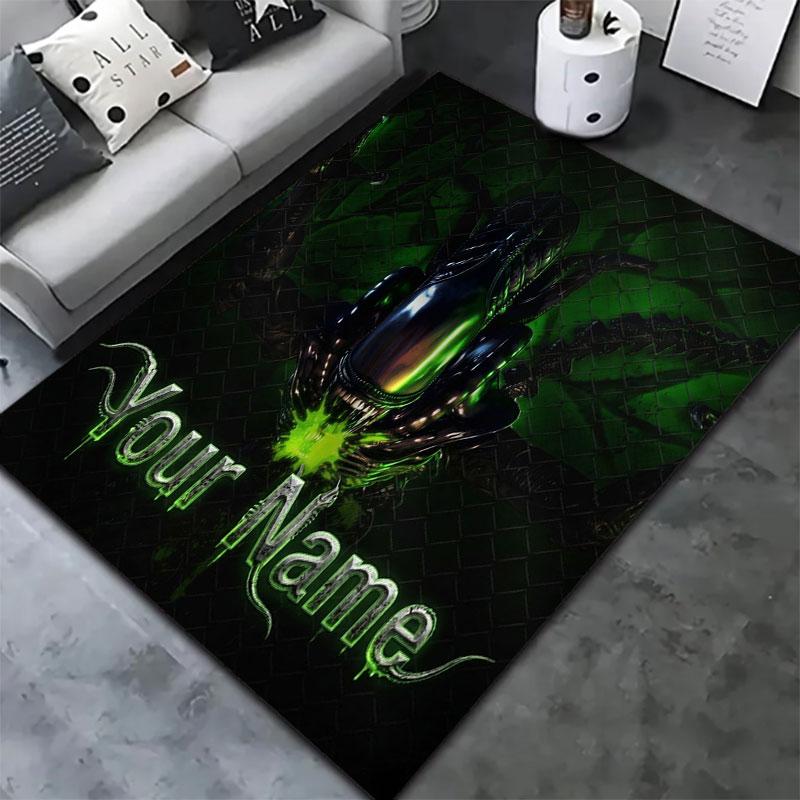 Alien Artwork Custom Name Carpet Rug For Living Room Bedroom Home Sofa Decoration Kids Play Nonslip Floor Mat