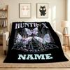 Custom Name Butterfly Cityscape Flannel Blanket Throw Blanket Soft Warm Sofa Bed Decor Unique Gift