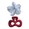 Women Hair Clip Flower Bow Shape Strong Grip Back Head Hair Claw French Retro Style Hair Accessories