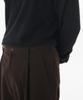 MUSINSA STANDARD 14W Corduroy One-Pleat Wide Elastic Pants [Brown]