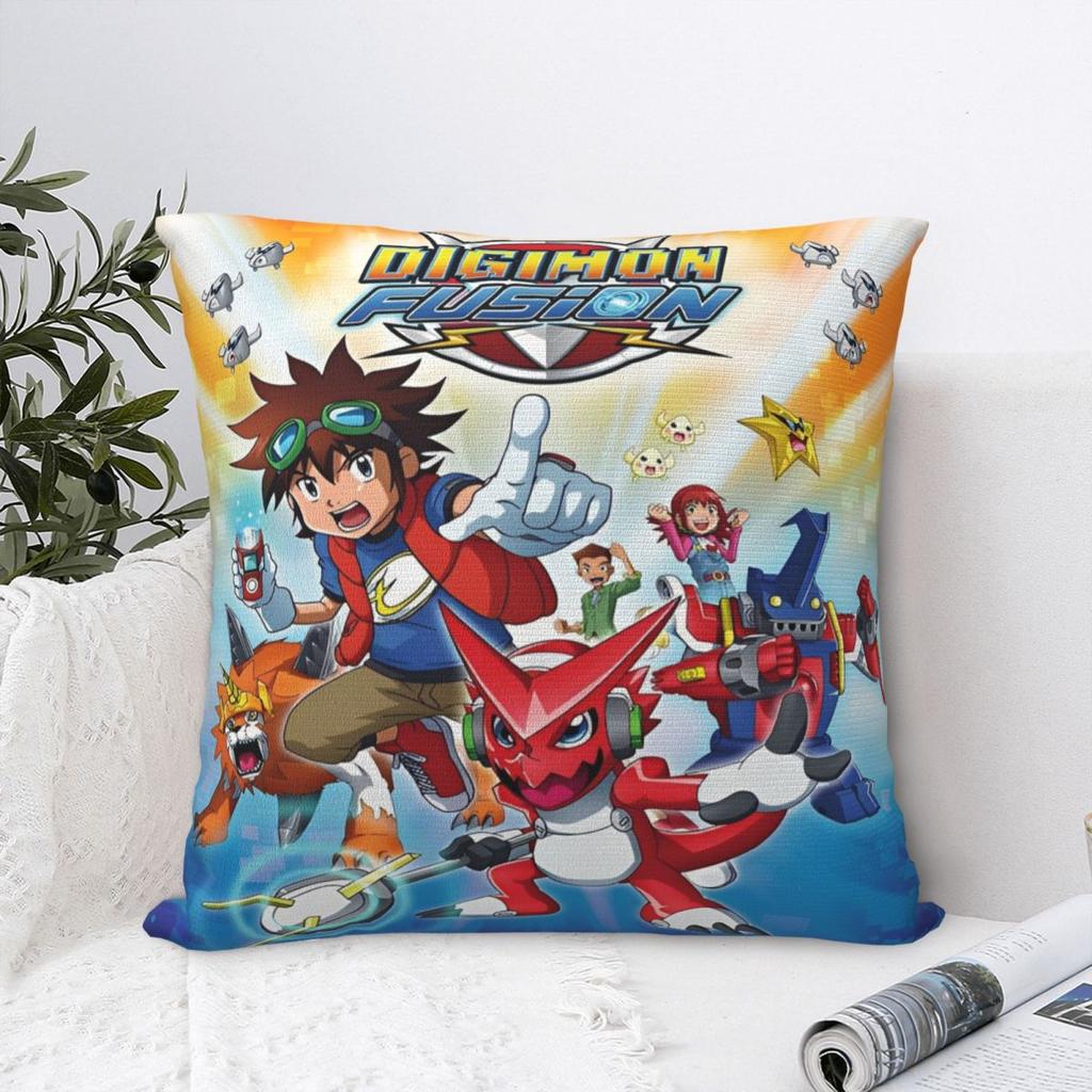 Stylish Bedroom Digital Monster Digimon Decoration Pillowcase Merch Pillow Cover Zipper Multi-Size