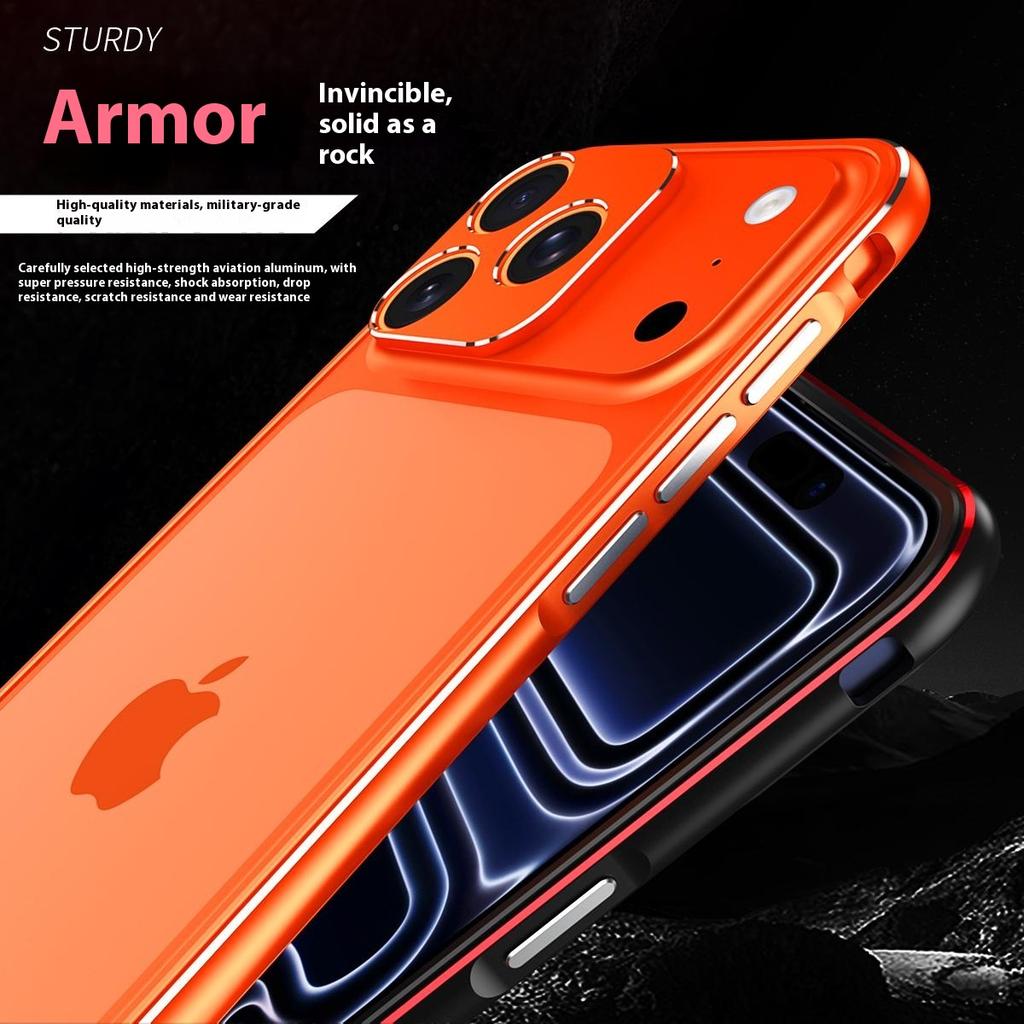 For iPhone 17 Pro Max Bumper Case No-Back Phone Frame Cover with Lens Protection