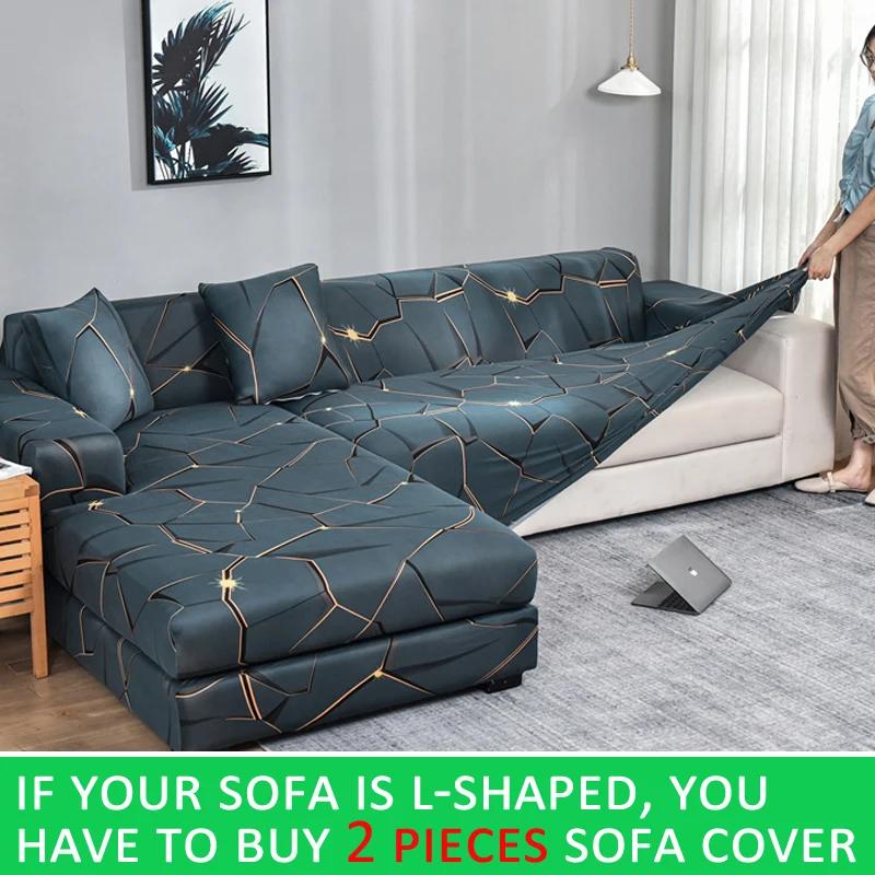 Elastic Sofa Cover 1/2/3/4 Seater L Shaped Corner Sofa Cover Protector For Living Room Stretch Cover For Sofa Couch Armchair