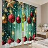 2D flat printing 2pcs Merry Christmas Curtains Christmas tree3 Digital Printed Polyester Drapes Non fading Festive Holiday for