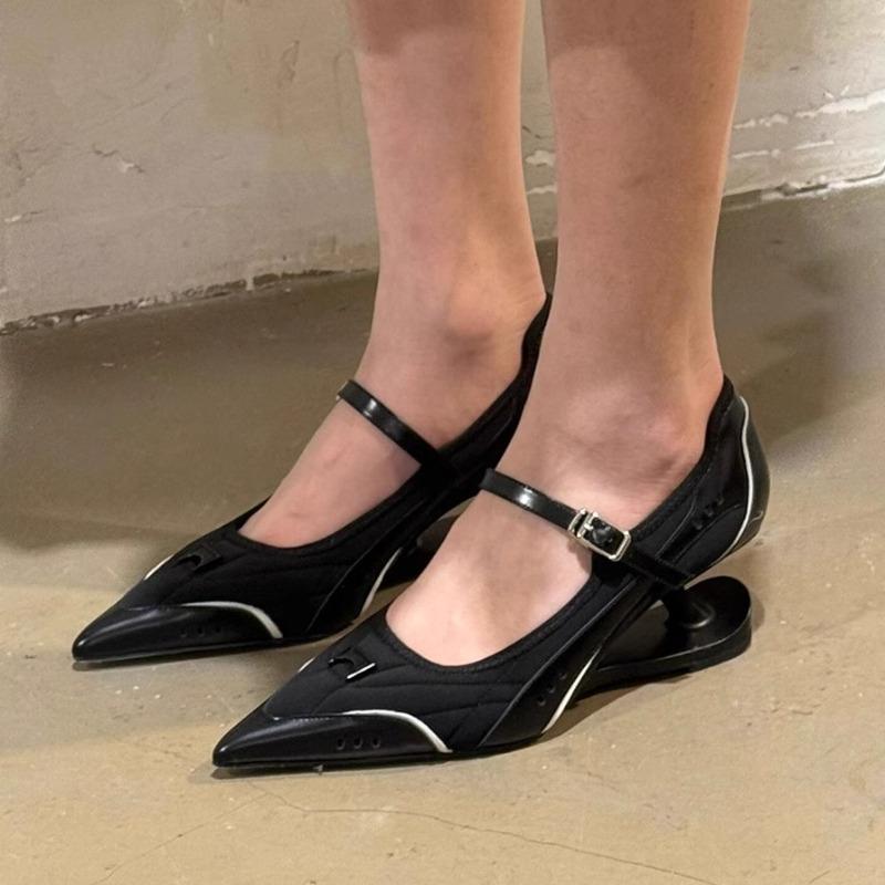 Fashion Heels Women Shoes Special Heel Spliced Heels Women Fashion Shallow Mouth Bow Non-Slip Mary Jane Single Shoes for Women High Heel