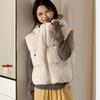Down cotton vest women's short autumn and winter new student hooded cotton jacket vest cotton vest vest jacket thick