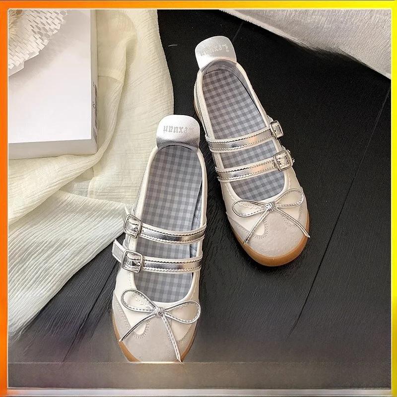 Fashion Sweet Casual Mary Jane Flat Shoes Women's Ballet Flats Soft Bottom Comfortable Spring Summer Retro Sle Fashionable Slip-On