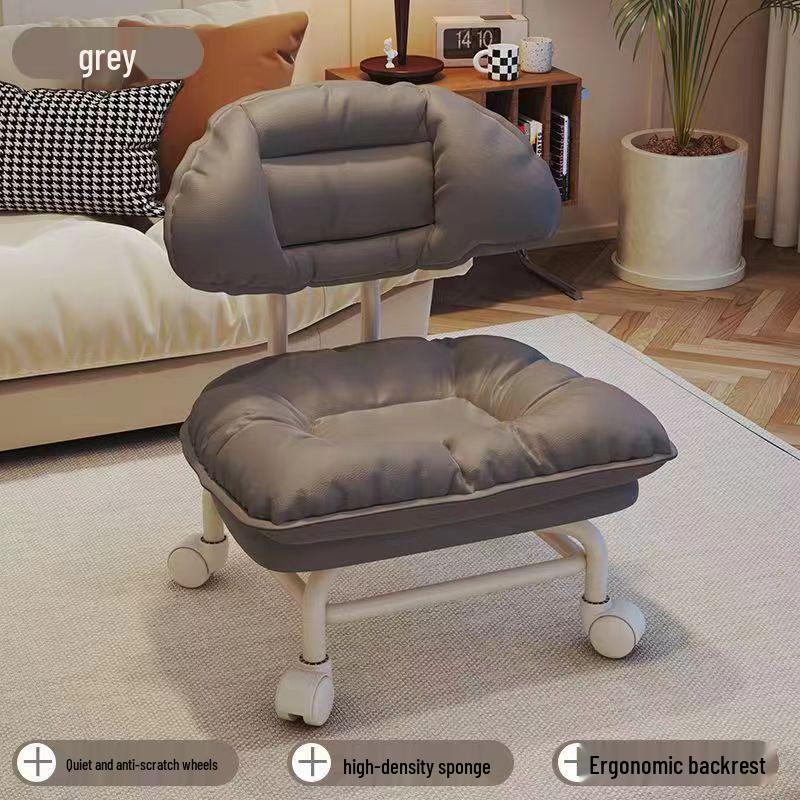 Rotating Toddler Chair: Pulley Small Sofa with Cloud Backrest, Soft Surface & Extra Thick Stool for Shoe Changing.