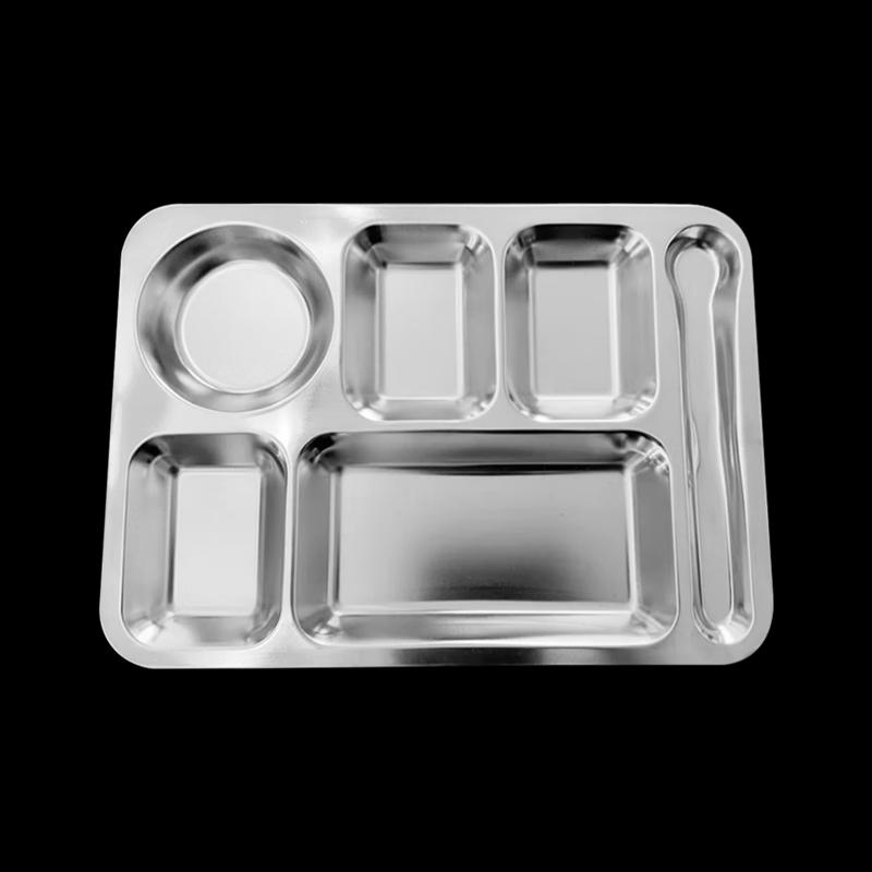 201 Stainless Steel 5-Compartment Deep Meal Plate