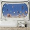 Seafloor World Window Frame Painting Tapestry Wall Hanging Psychedelic Nature Bohemian Living Room Study Home Decor