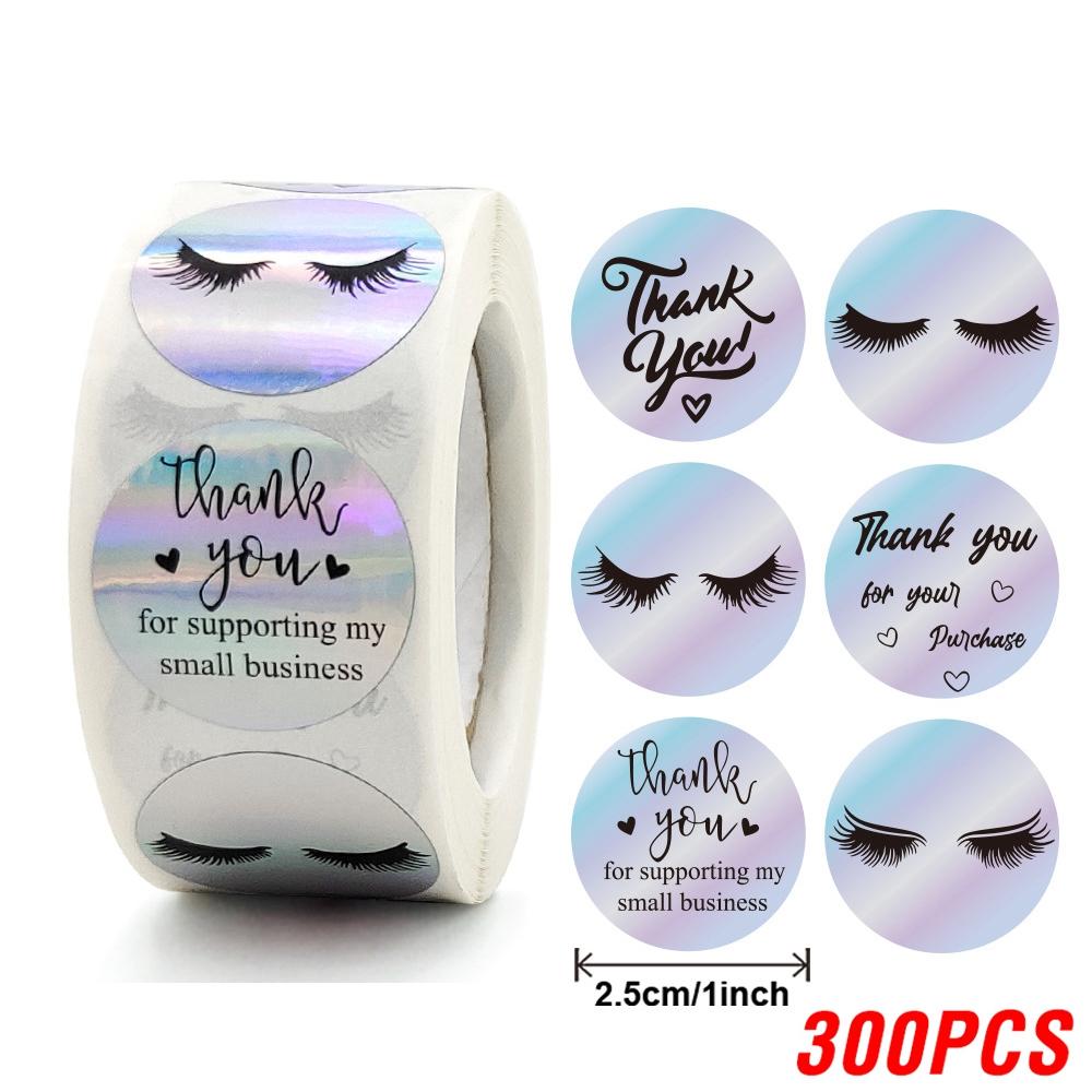 100-500pcs Thank You for supporting my small business Sticker Holographic Laser Stationery Seal Labels Sticker Wrapping Supplies