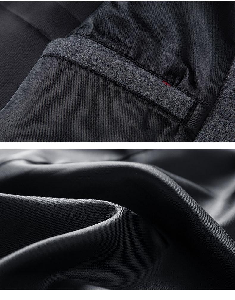 Men's Double-Breasted Wool Blend Over-the-Knee Coat