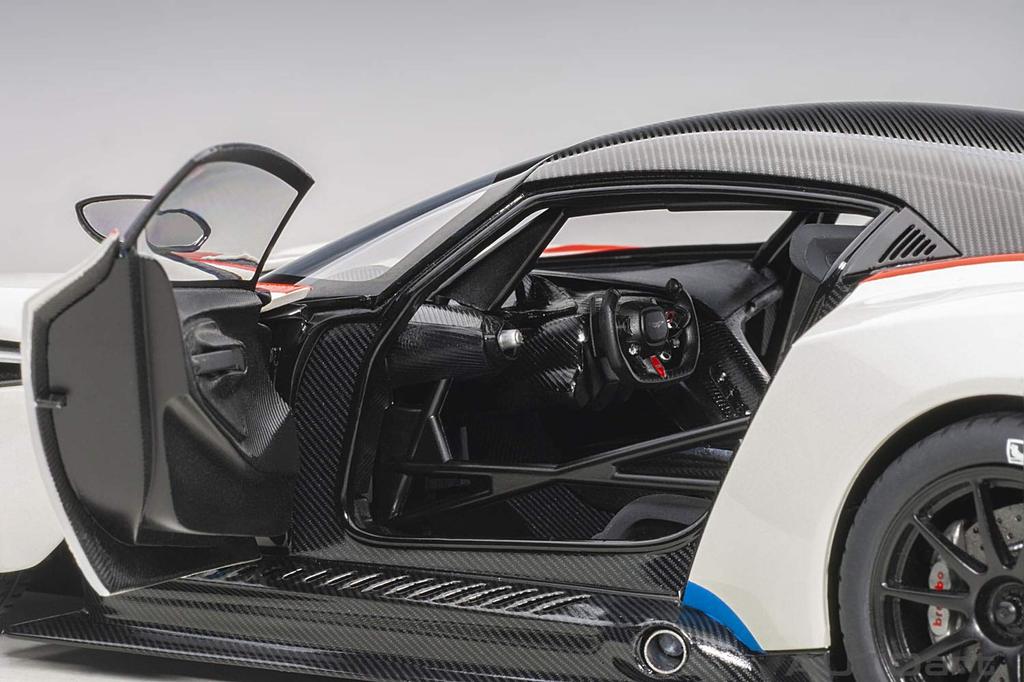AUTOart 1/18 Scale Aston Martin Vulcan Metallic White with Blue & Red Stripes (Finished Product)