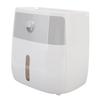 Tissue Holder Wall Mounted Toilet Paper Box Waterproof Roll Paper Storage Box With Push Button Gray White