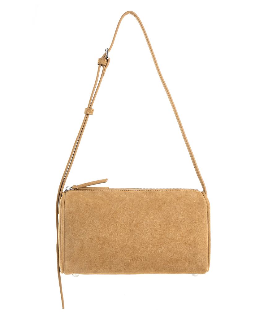 Monsac Ares Shoulder & Crossbody Bag Medium Suede Beige Ap11-2661-Gs