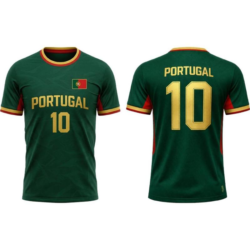 T-shirt met Portugese Vlagprint Zomer Voetbal Trainingsuniform Heren