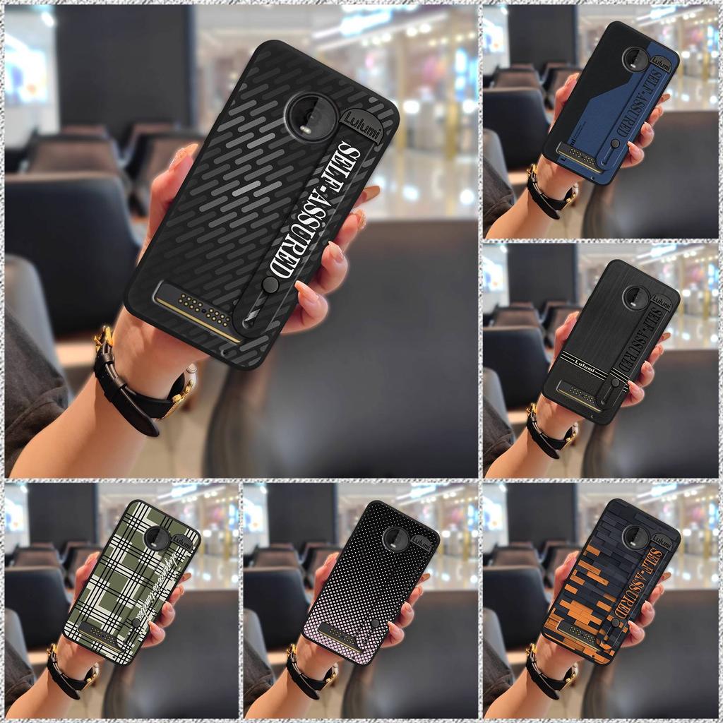 Simple Wrist Strap Phone Case For MOTO Z4 Play Fashion Design Back Cover Plain Color Personality Dirt-resistant Commerce