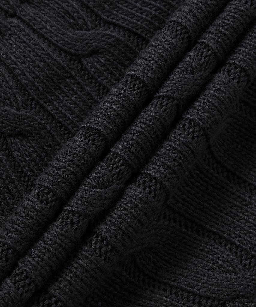 POLO RALPH LAUREN Cable Knit Cotton Short Sleeve Sweater - Black