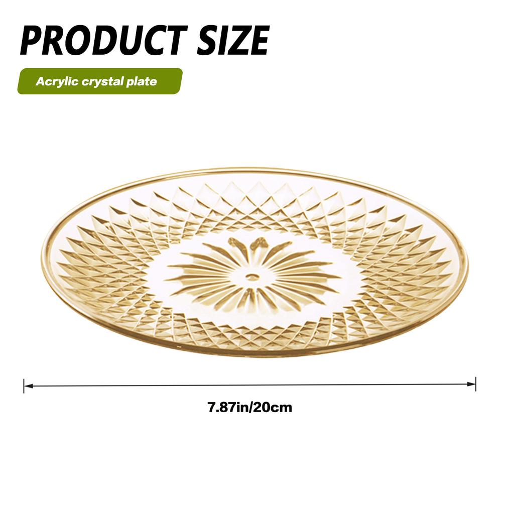 15/20/25cm Acrylic Fruit Plates Salad Dessert Plate Cupcake Display Stand Cookie Platter Household Candy Nut Serving Plate