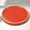 DX Round Tray Vermilion Red Top and Gold Lacquerware Made in Japan J-kitchens 9-inch (Tray) Bottom, 27cm, (ABS Resin),
