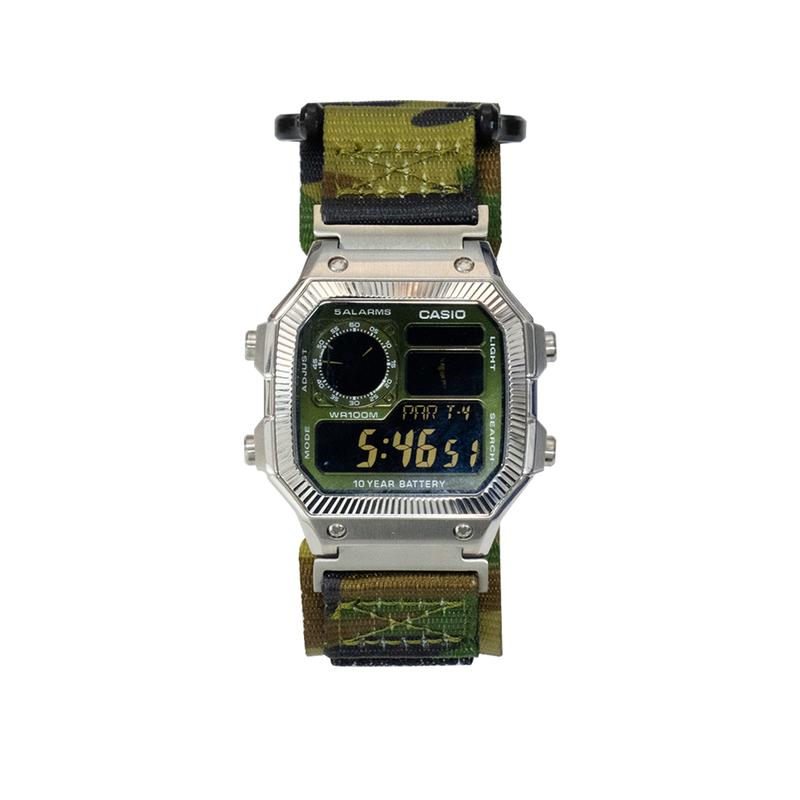 CASIO Customized watch modified series waterproof Quartz nylon strap men and women same style color dial AE-1200WH-1AVD(Team1078-GaiZhuang-MiCaiLv