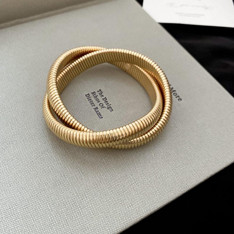 Metal texture twisted winding bracelet niche personality trend bracelet fashion spice girl design sense jewelry women