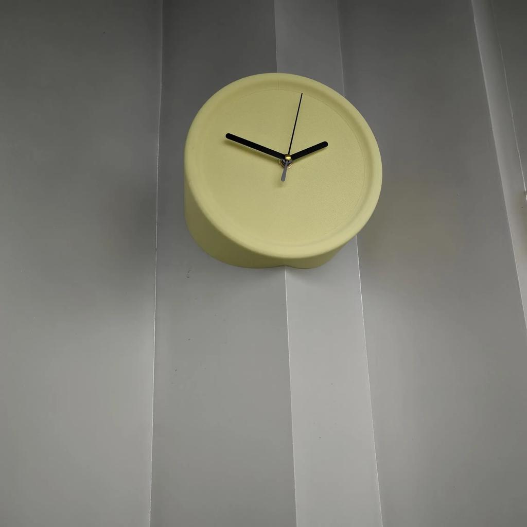 8inch Silent Wall Clocks Creative Non-Ticking Punch-Free Corner Wall Clock Bedroom Technology Luxury Art Home Decoration
