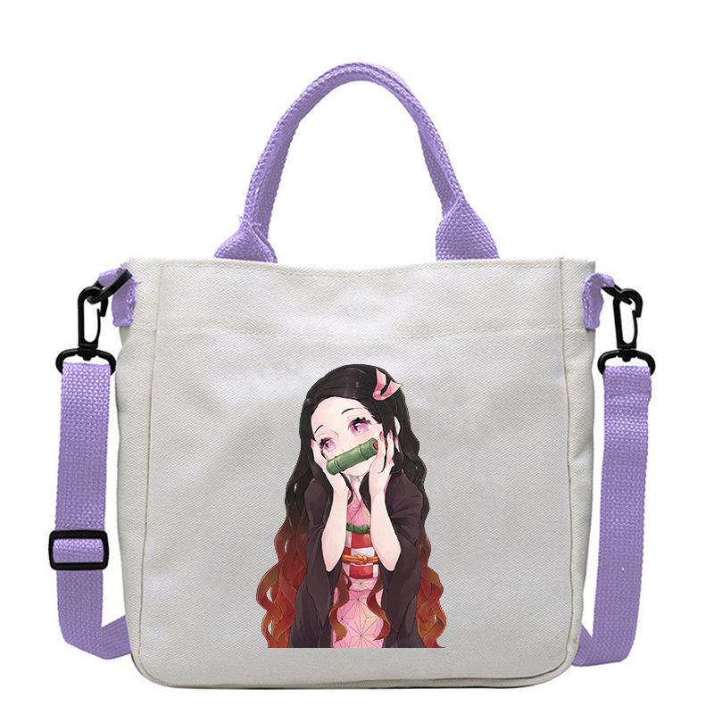Borsa in Tela Stampata Crossbody Borsa a Mano Borsa a Spalla Fumetti Manga Giapponesi Nezuko Kamado Demon Slayer 7552