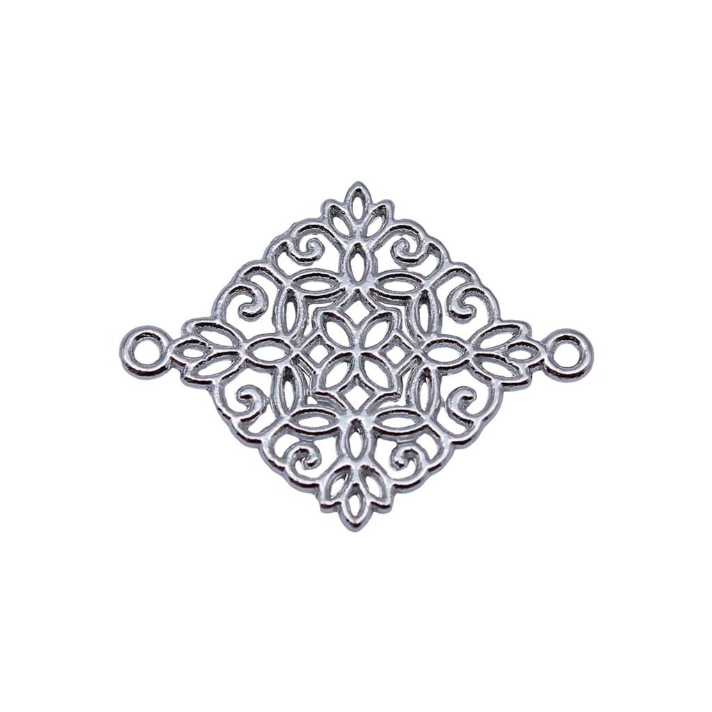 Filigree Diamond Shaped Connectors Ornate Multi Loop Links For Jewelry
