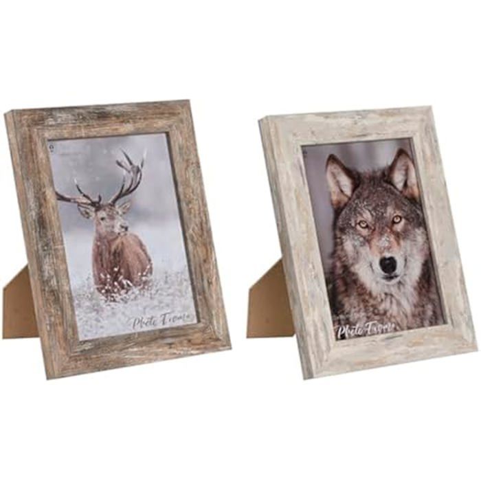 Cadre Photo - HOME ESPRIT - Scandi - Aluminium - Verre - 16 x 22 cm - Lot de 2