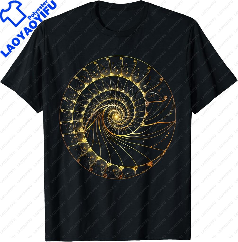 Fibonacci Golden Ratio Circle T Shirt  Streetwear Gifts for Men Personalized T-shirt Summer Tops