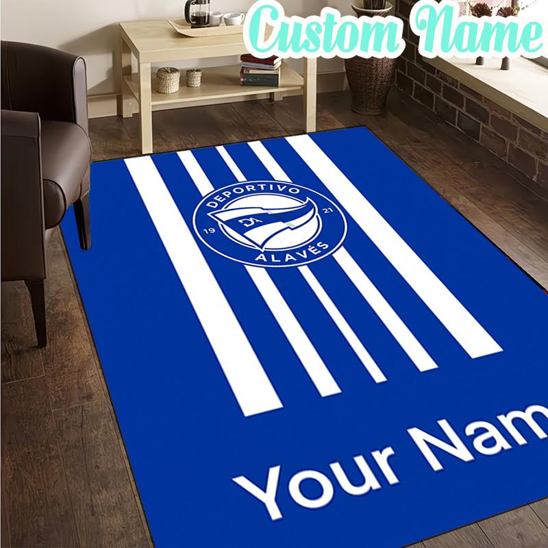 Custom Name Deportivo Alaves Crest  Rug, Office Rug, Chair Rug, Carpet for Living Rooms, Doormat Game Rug Home Decor Christmas Gifts