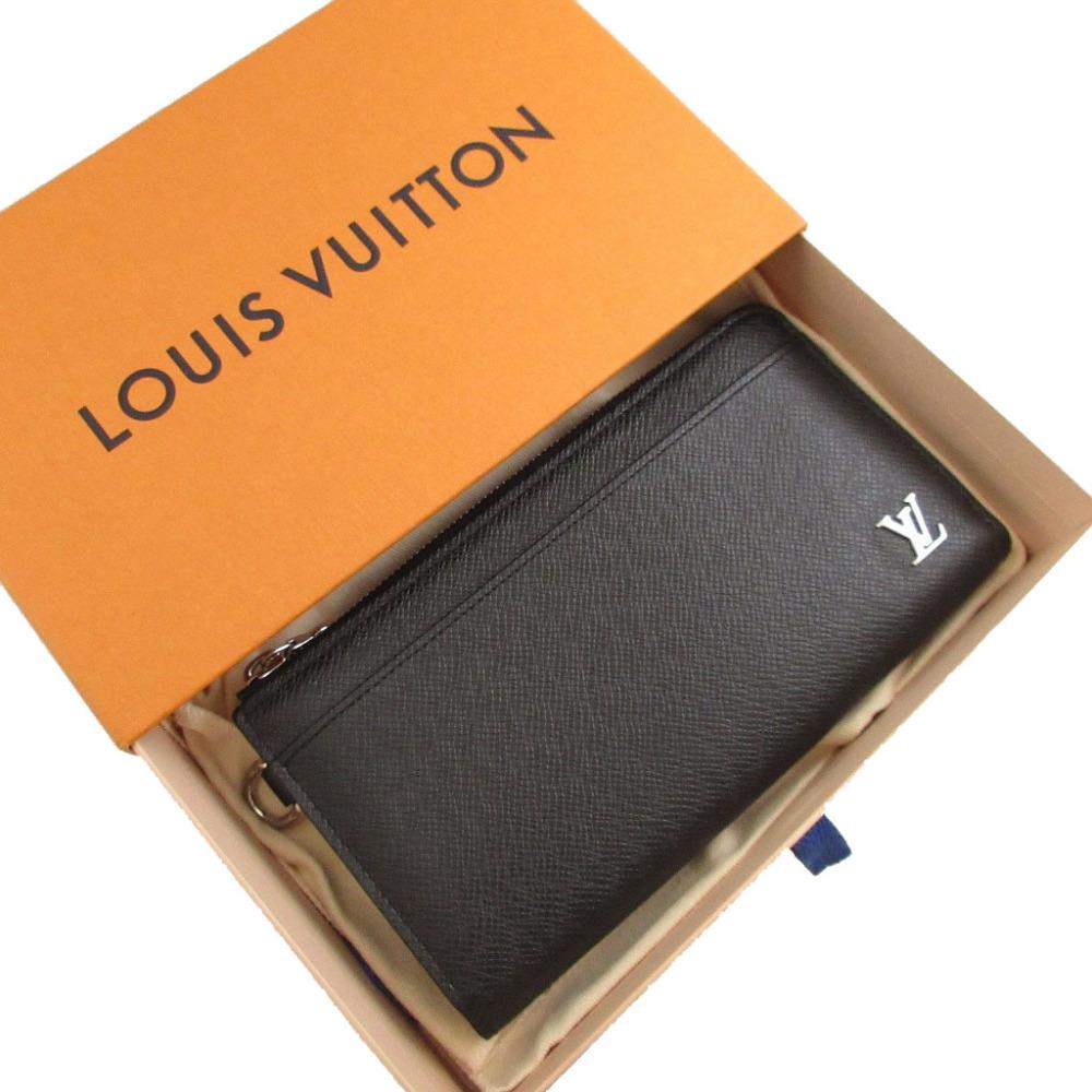 Used AUTHENTIC LOUIS VUITTON M69409 L-shaped fastener Taiga Zippy Dragonnes wallet