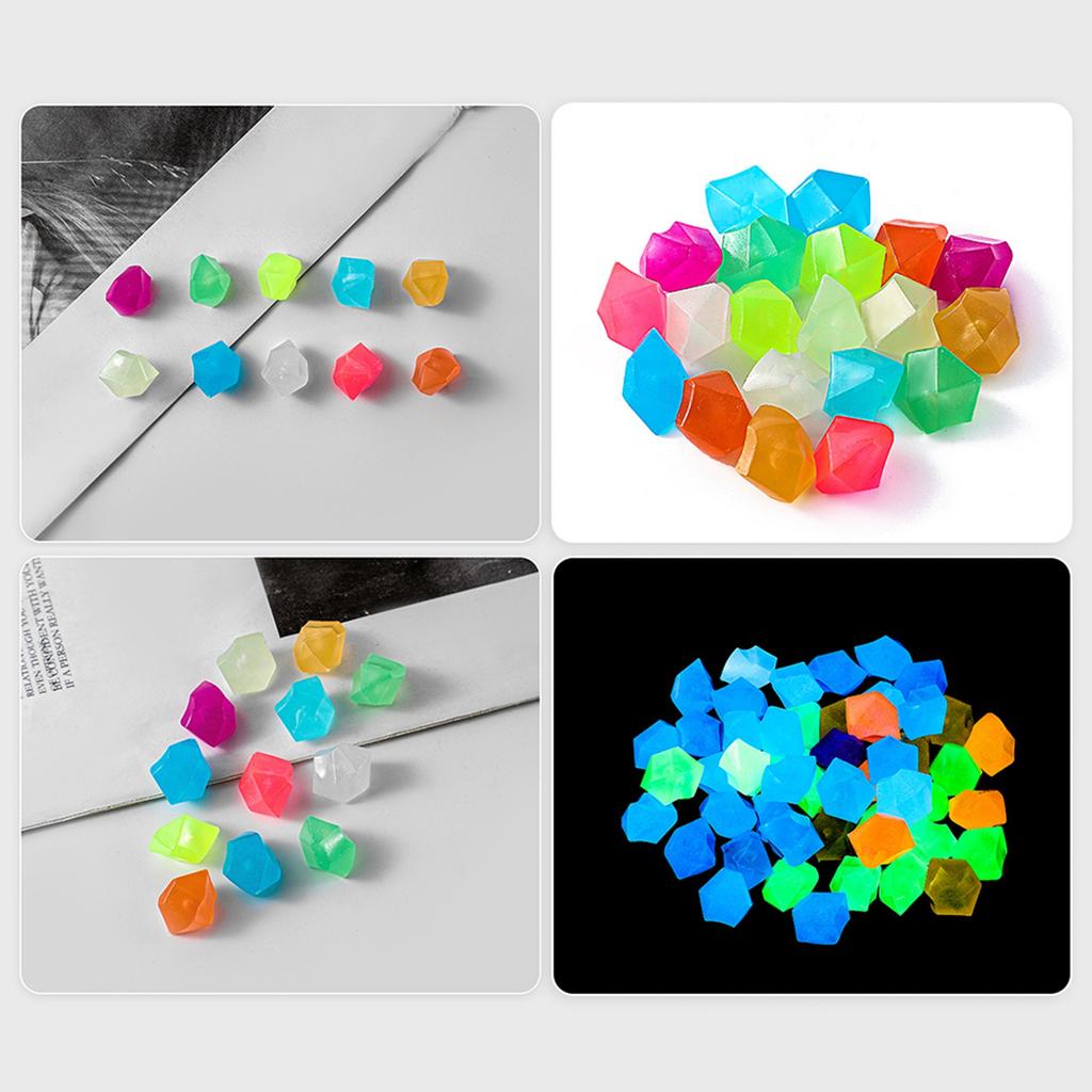 Glow in The Dark Stones Glow Stones Diamond-Shaped Fluorescent Stone Decoration for Aquarium Waterscape Outdoor Yard Landscape