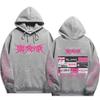 Stray Kids Pullover Hoodie Front Pink Punk Logo Vintage Punk Graphic Song Titles Just Feel Drawstring Hood Oversized Unisex K‑Pop Streetwear Fan Merch