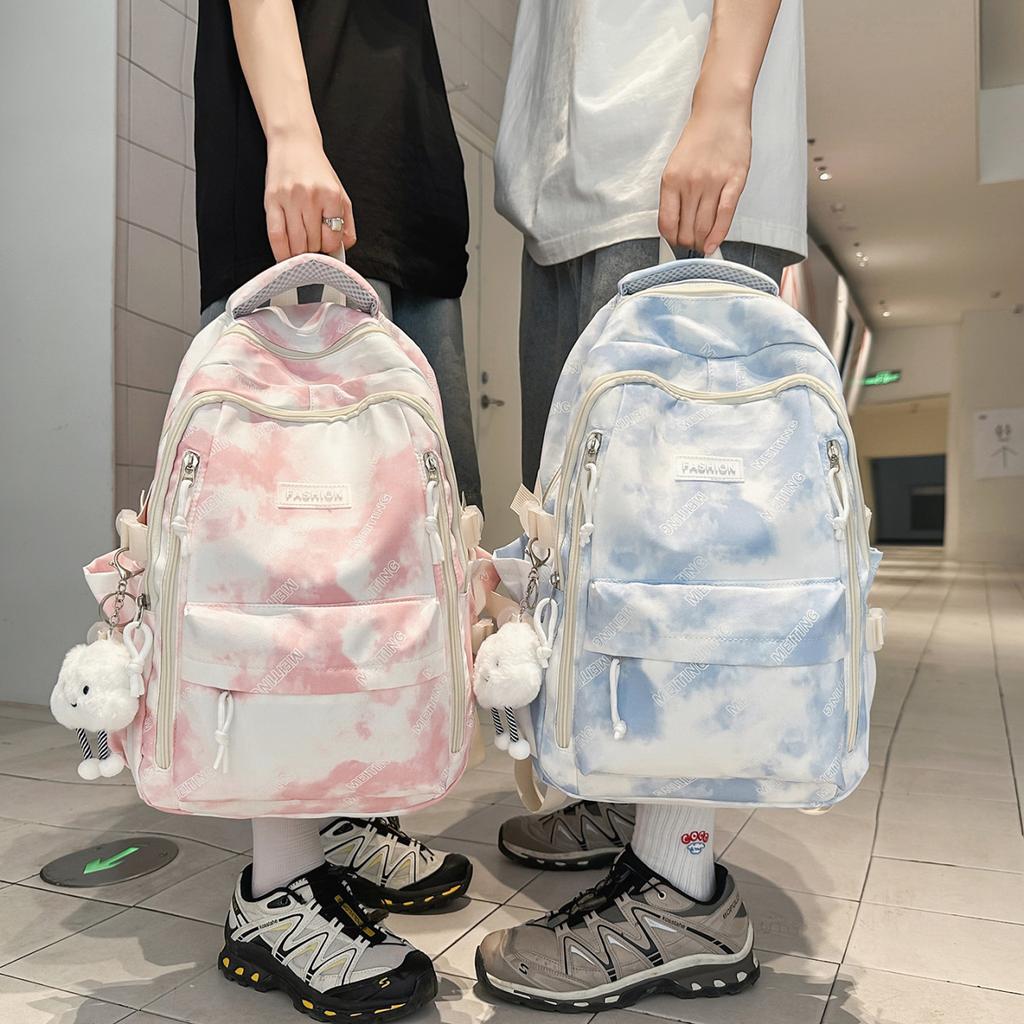 High value tie-dye backpack female niche trend large capacity student schoolbag leisure outdoor travel backpack male
