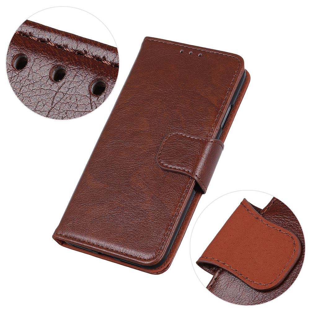 For Sony Xperia 5 V Drop Protection Phone Cover Nappa Texture Split Leather Stand Wallet Case