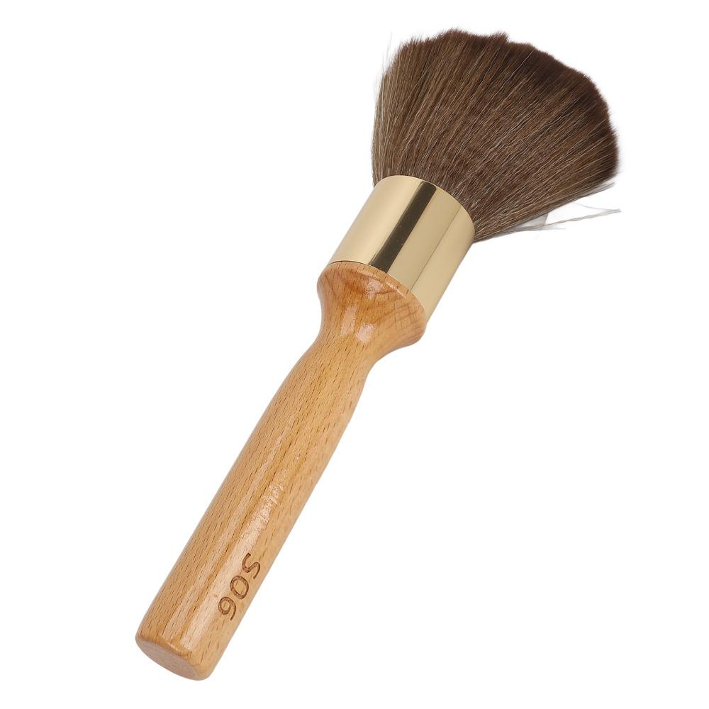 Ergonomic Handle Broken Hair Brush Beech Wood Barber Neck Duster Wooden Neck Duster  Barber Use