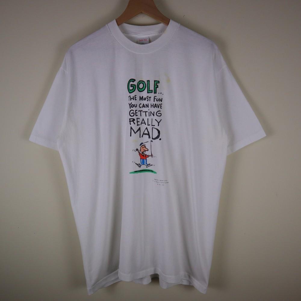 Vintage 90#039;s Funny Golf Shirt Single Stitch Adult 2XL 24x30.5 Unisex T-Shirt