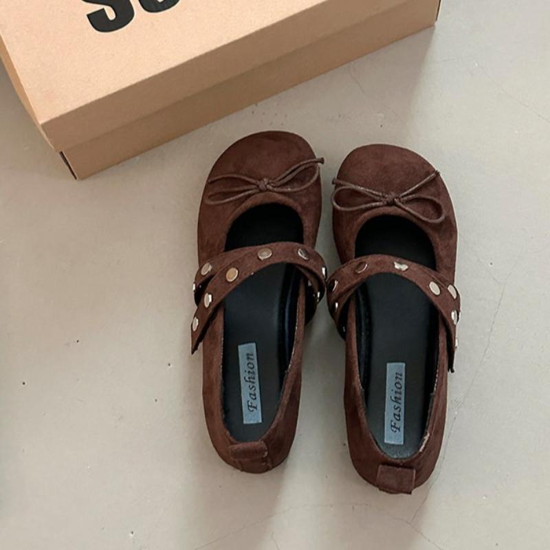 New Spring Butterfly-knot Women Ballet Flats Concise Round Toe Shallow Shoes Laides Comfort Soft Sole Dress Mary Jane Shoes