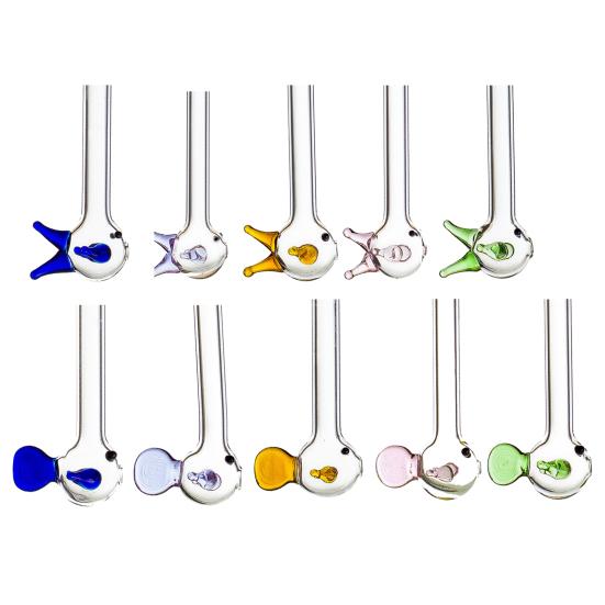Cute Fish Glass Straws Reusable Colorful Fish Drinking Straw 8mm Diameter for Smoothies Juice Tea Coffee And Water