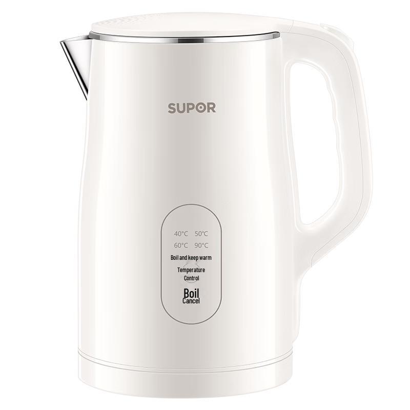 Supor 1.5L Stainless Steel Electric Kettle with Multi-Temp Control CN plug (adapter included)