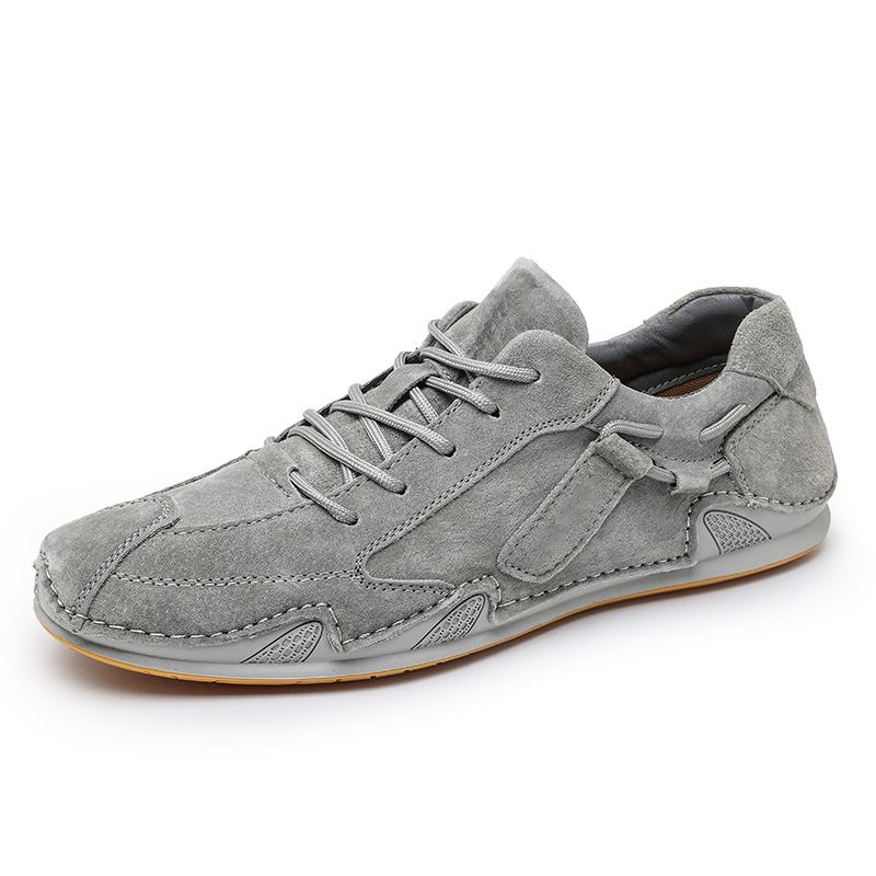 Handmade Genuine Leather Mens Shoes Design Sneakers Man Comfortable Men Casual Suede Shoes Outdoor Hot Sale Moccasins Shoes