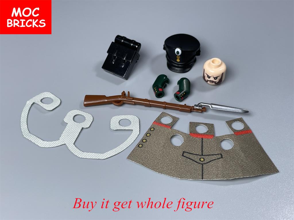 MOC Bricks Military Figures Napoleonic Wars Series Building Blocks Medieval French Dragoon British Soldiers Weapons Bricks Toys