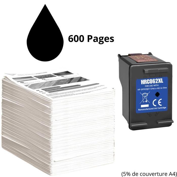 Cartuș de cerneală - HP - 62XL - Negru - Compatibil OfficeJet și Envy - Pachet de 1