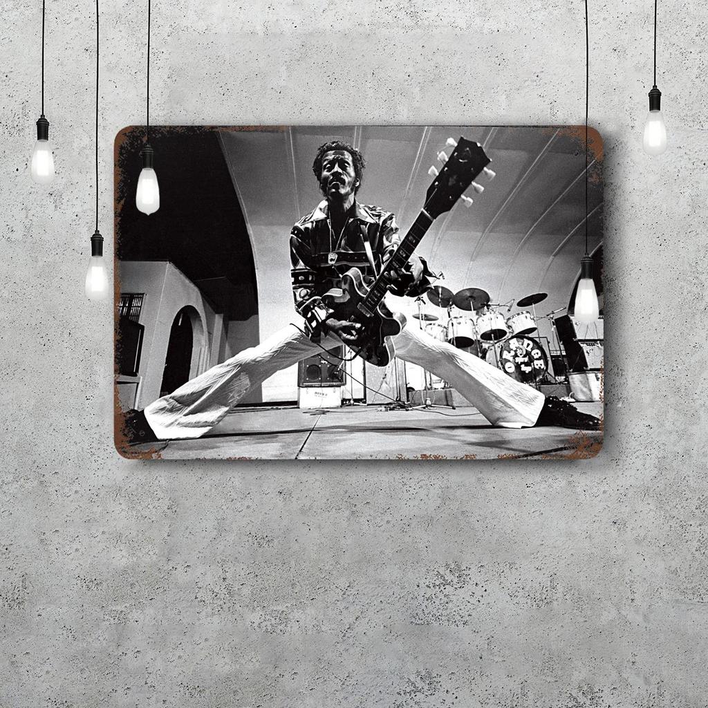 Chuck Berry Band Decor Poster Vintage Tin Sign Metal Sign Decorative Plaque for Pub Bar Man Cave Club Wall Decoration