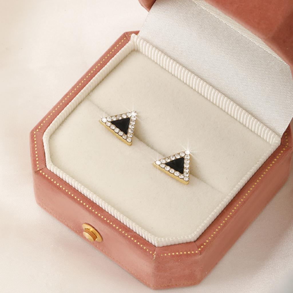 Women's Stud Earrings - Black Posts, Versatile Design