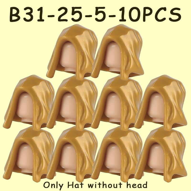 MOC Medieval Military Castle Soldier Figures Helmets Series Building Blocks Knights Accessories Warrior Hat  Bricks Toys Gifts