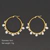 Gold Plated Hoop Earrings For Women Jewelry  Bohemian Fashion Pearls Ear Ring Freshwater Pearl Earring Wholesale