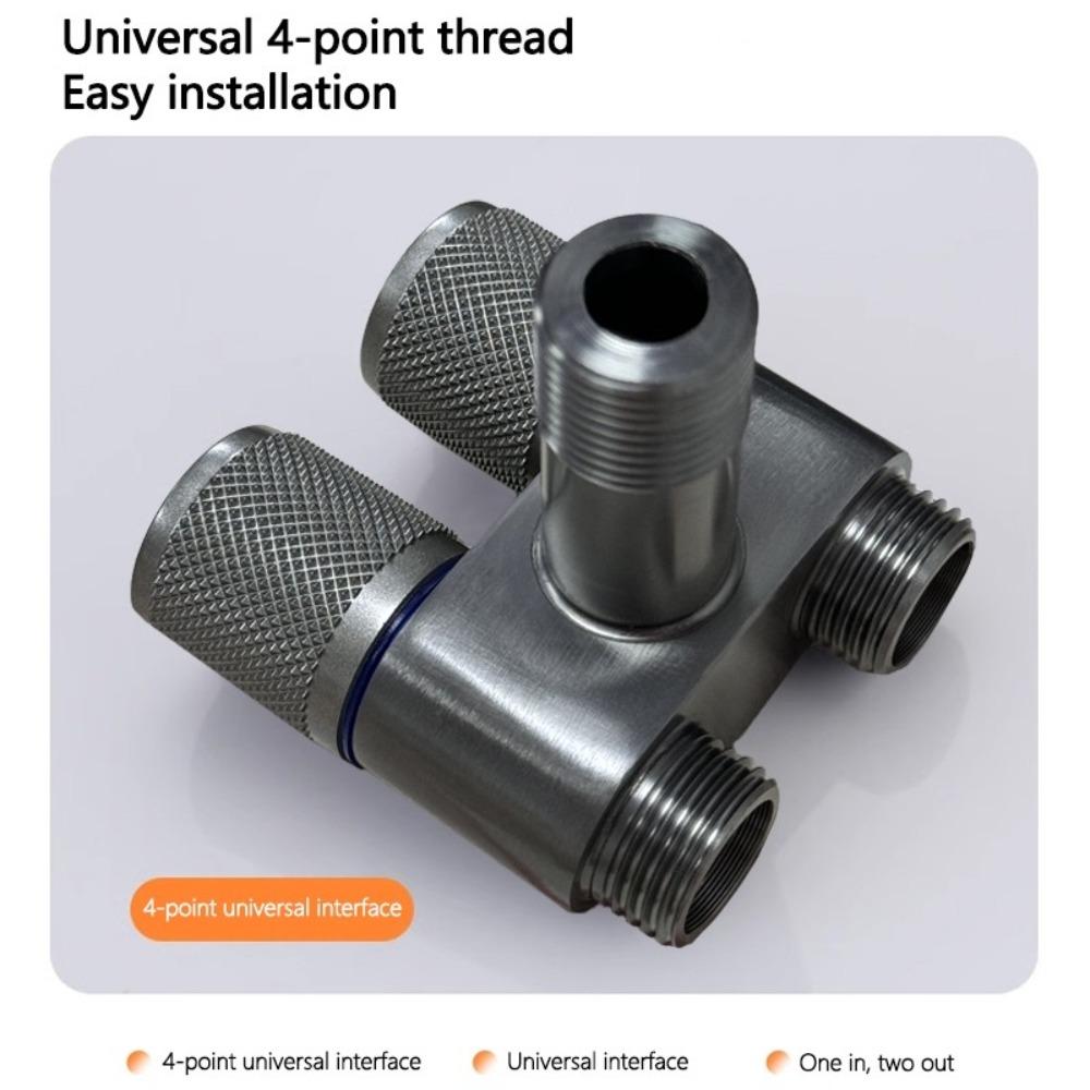 Stainless Steel Material Handheld Bidet Sprayer Double Outlet Hand-held Design Toilet Cleaning Bidet Sprayer Pressurized Spray